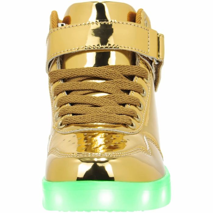 Adidași LED Luminiscenți Înălțați Încălțăminte cu Încărcare USB – Aurii 42