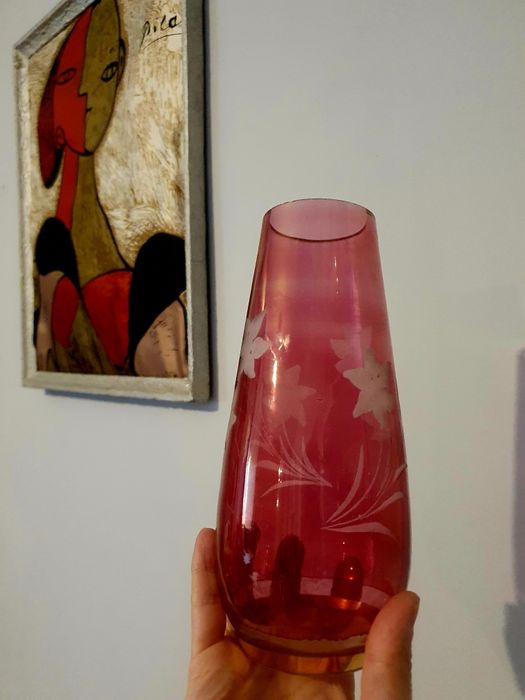 Ваза кристална.ръчна изработка .Винтидж 70те