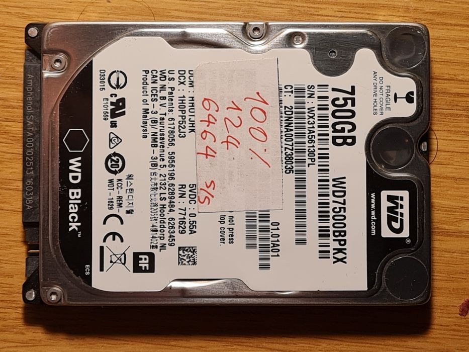 HDD laptop 750GB SATA3 WD Black 7200 rpm 32MB cache 2.5 inch