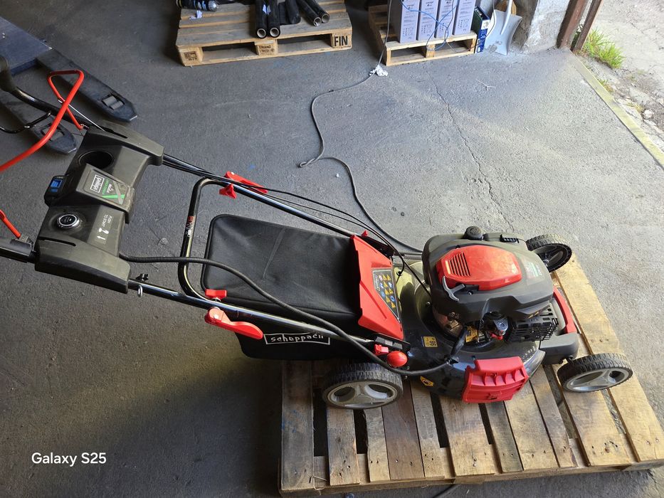 Masina de tuns gazon scheppach 224 cc 53 cm hibrid pornire la buton