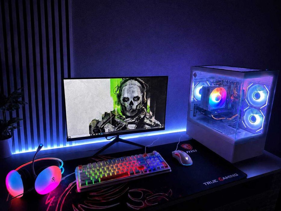 Игровой компьютер/ Gtx 1650 ddr6/ Белый кейс аквариум/ + Фулл комплект