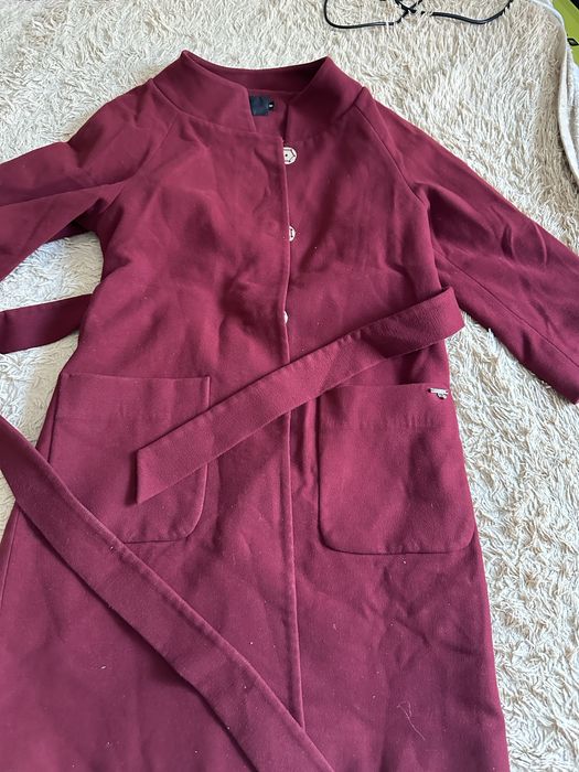 пальто кашемир бордового цвета