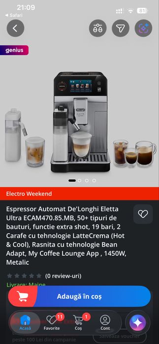 Espressor cafea DeLonghi