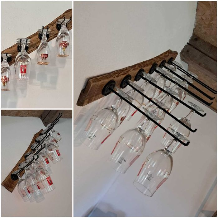 NOU - Suport pahare din lemn masiv