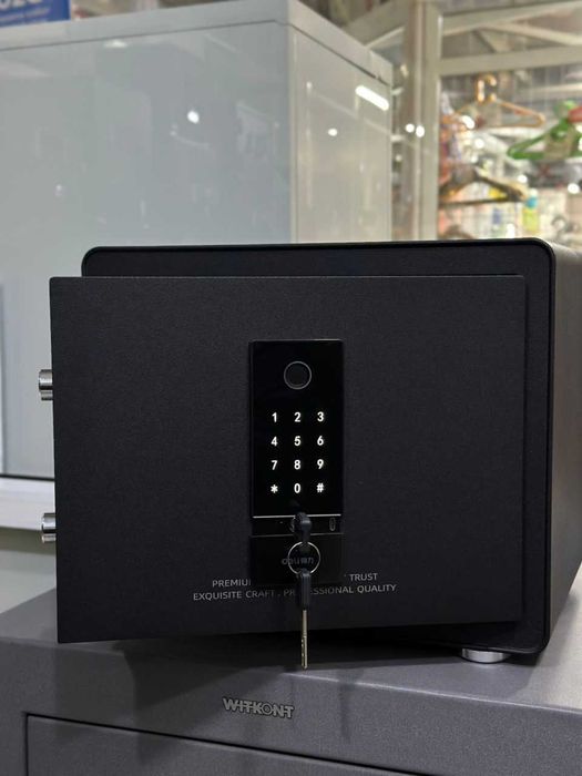 Seyf deli Сейф Deli 27321 с отпечатком черный 30x38x29 17кг Скидки !!!