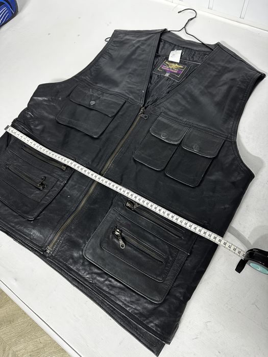 Vesta moto de piele XL Echtes Leader fabricata in Italia