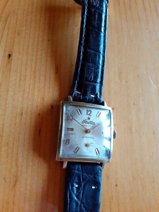 Военен Позлатен ARETTA Lorsa Ultra-thin Art Deco SWISS-Швейцарски