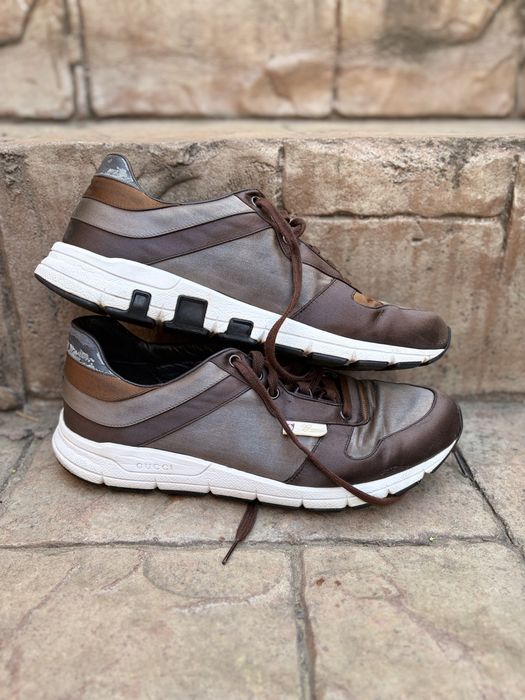 Gucci – sneakers din satin și piele, model “Ipanema”