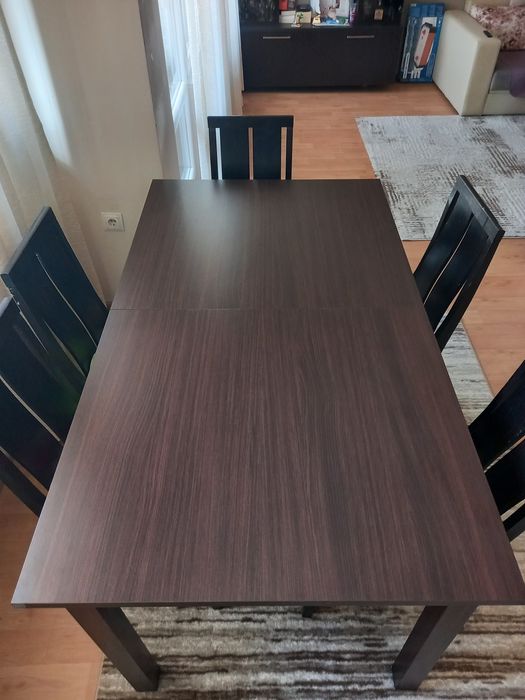 Маса със шест стола - венге