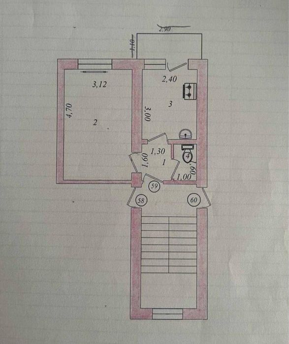 Чиланзар 5. 1комн кирпич 28м2