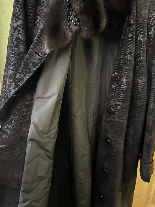 Пальто из экозамши . Размер 54.
