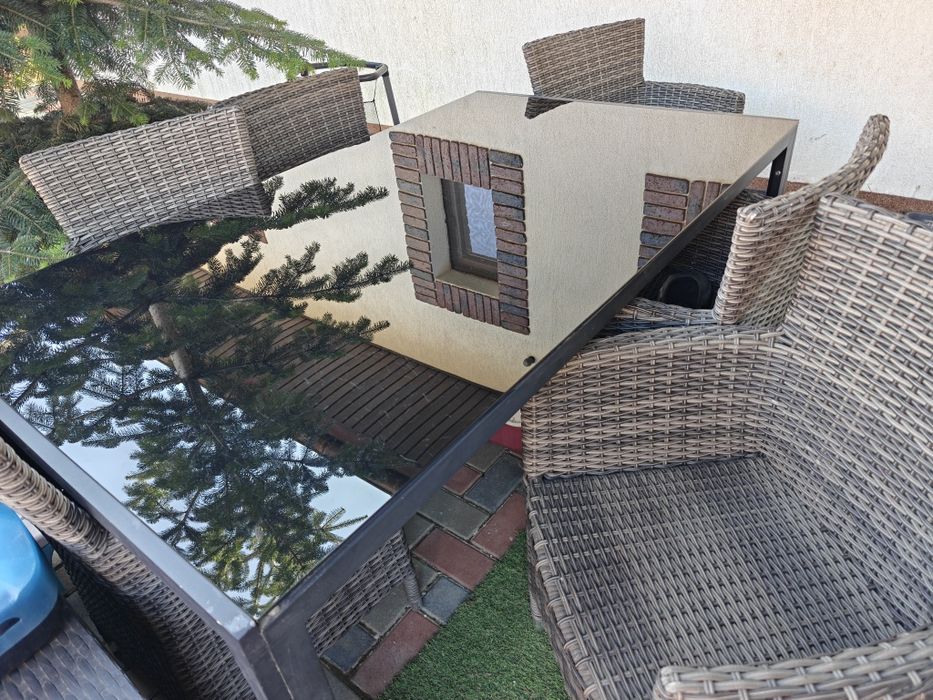 Mobilier terasa masa și 6 scaune