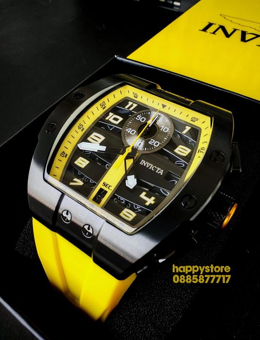 часовник INVICTA Racing Yellow 44mm-54mm, Инвикта нов