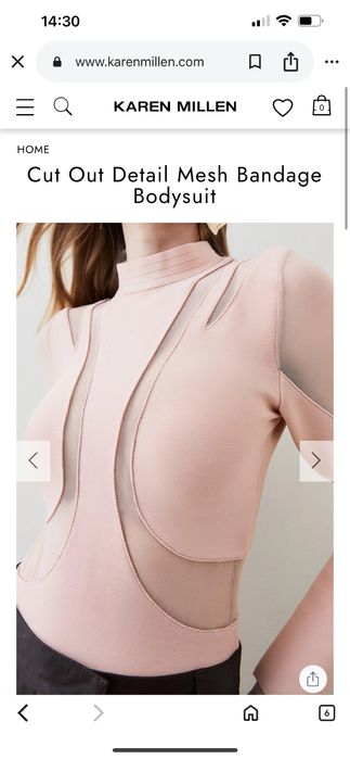 Karen Millen бандажно боди с изрязани мотиви НОВО