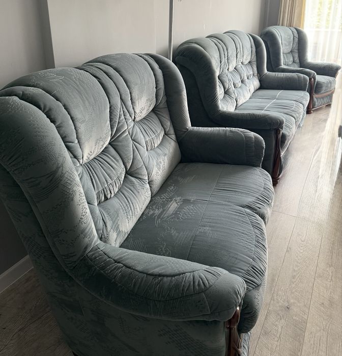 Set canapea lemn masiv - 3 piese