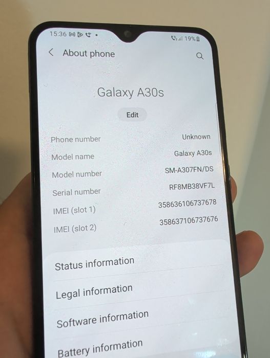 Telefon Samsung Galaxy A30s dual sim de 6.4" amoled, baterie mare de  4000 mah