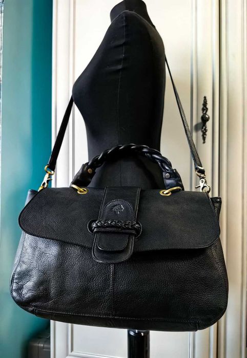 Geanta neagra dama mana umar piele Mulberry vintage