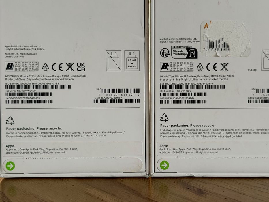 iPhone 17 Pro max Memorie 512 gb