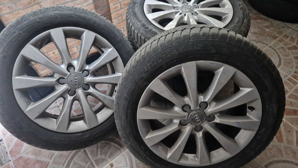 алуминиеви джанти със зимни гуми goodyear за ауди А6, 17 цола