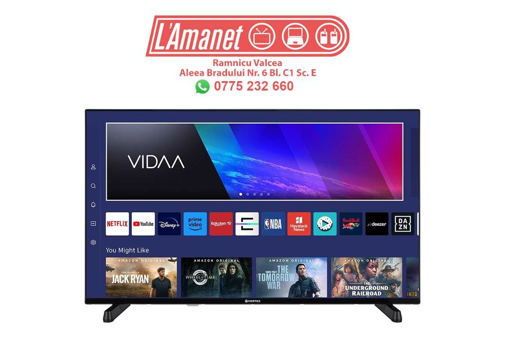 TV Led Smart 43" FHD Vortex V43V750DLV 108 CM WiFi USB HDMI Stare Buna