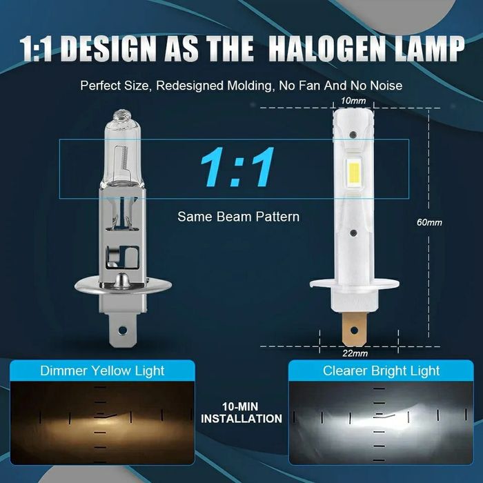 Set Două Becuri Led Cree H1,H3 12000lumeni/120W/6500K Cu Can-bus