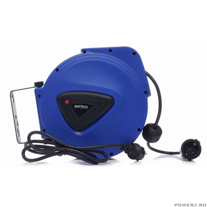 Cablu electric prelungitor cu tambur retractabil automat, 20m, Kraft