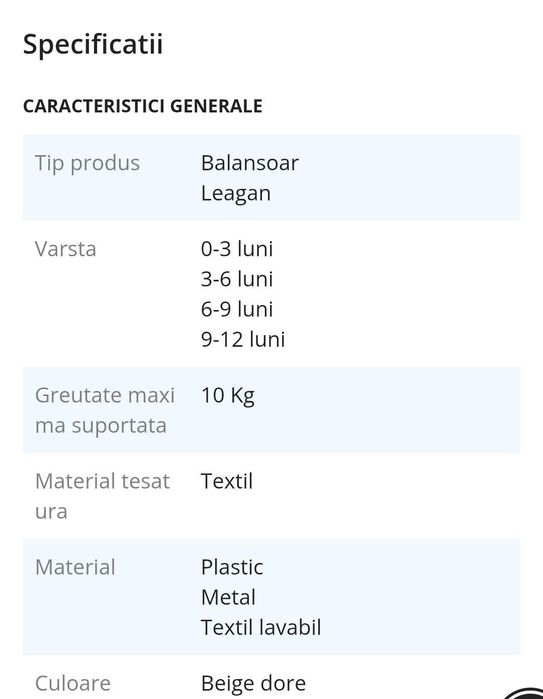Leagan si balansoar electric pentru bebelusi