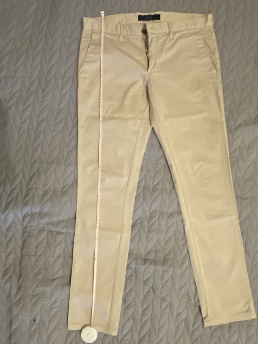 Pantaloni Chino bărbați ZARA Man BASIC Bej Khaki