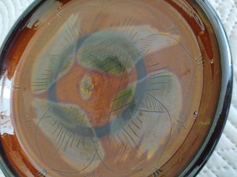 Глинена тава с дръжки/сач/,ръчна изработка.