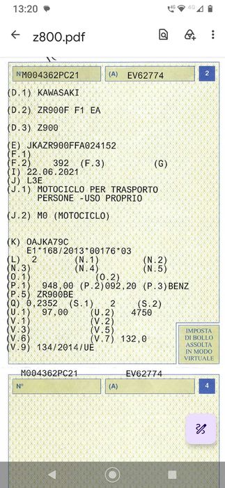 KAWASAKI Z 900 inport Italia