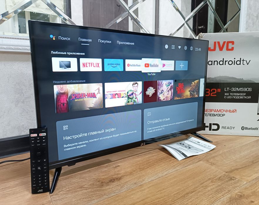 Телевизор JVC Смарт с документами.