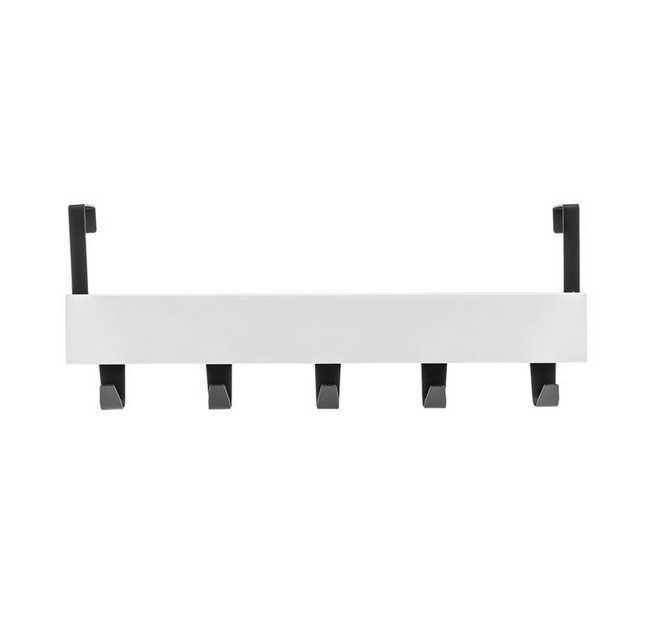 Закачалка за врата, кука, дърво и метал, 5 куки, 38x7x16см