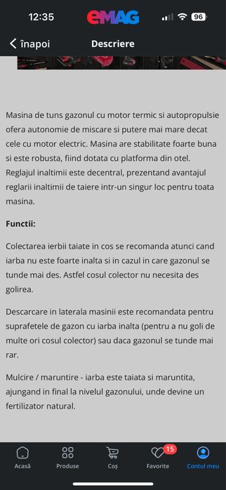 Masina de tuns iarba sigilata