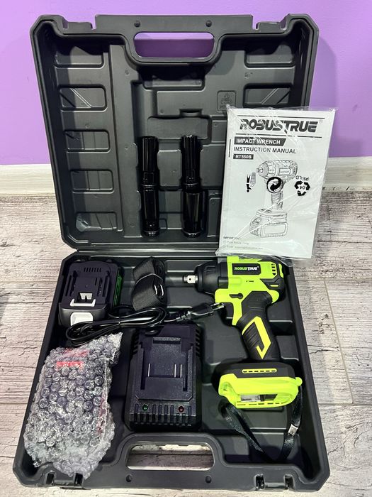 Акумулаторен Безчетков ударен Гайковерт RobusTrue 800Nm 2800об. 2х 4Ah