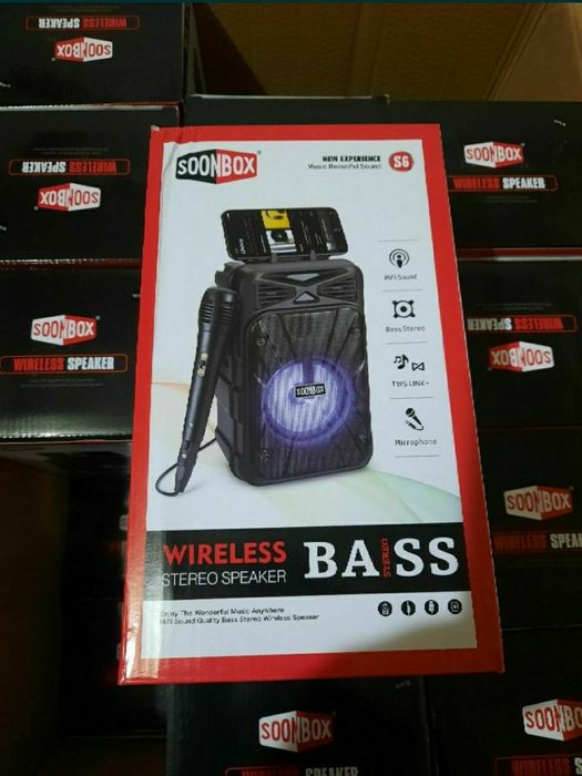 БЕСПЛАТНАЯ Доставка, Bluetooth Караоке колонка Soonbox S7 с Микрофоном