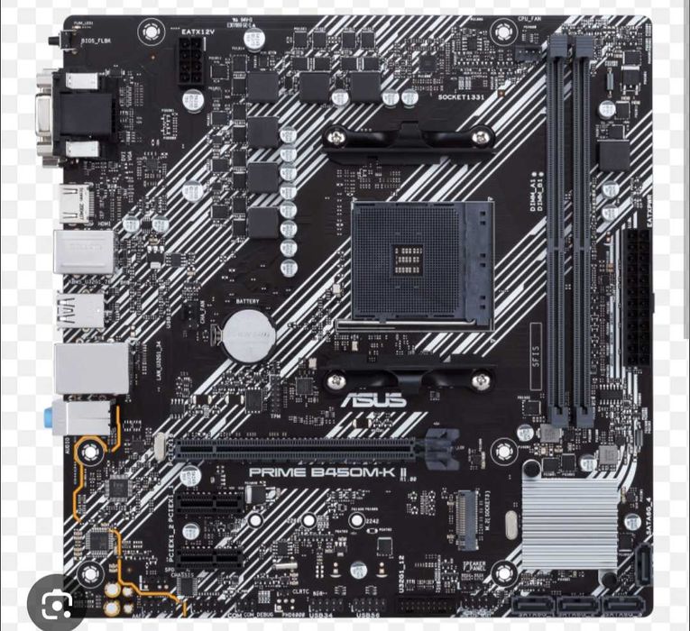 Placa de baza Asus PRIME B450M-K II, AM4, Cpu Ryzen 5 2400g, Ssd 500gb