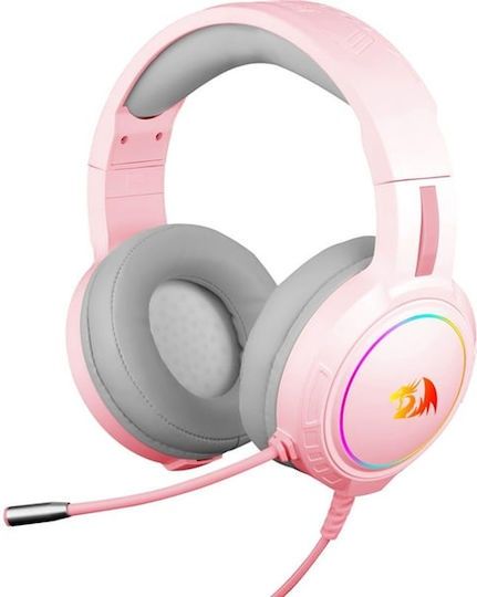 Геймърски слушалки IMYB RGB, розови, кабелни с микрофон, 3.5 мм, PC, PS5, Xbox, Switch с кутия