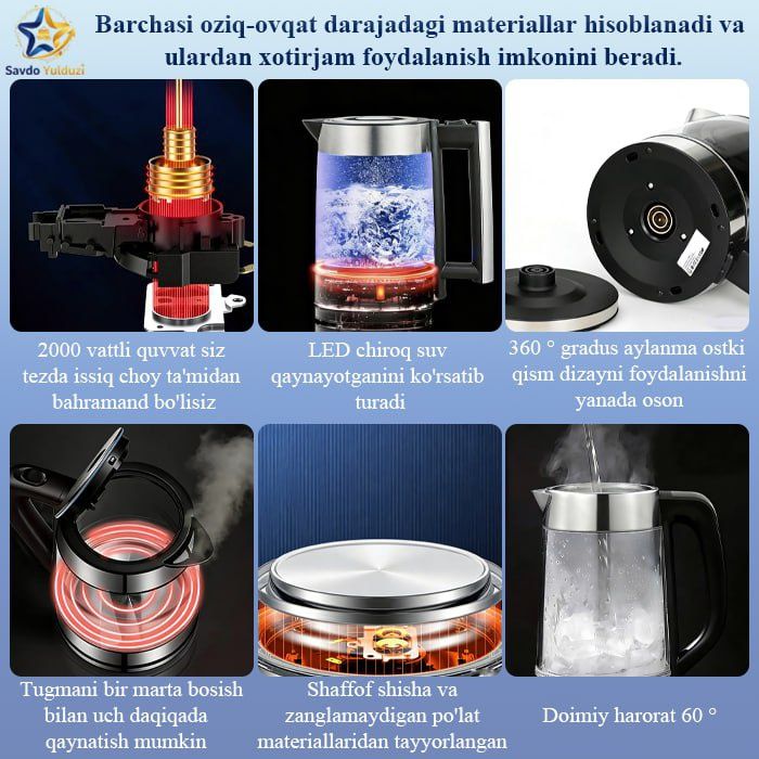 Shaffof shishali elektron Tefal