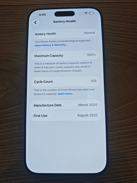 iphone 16 pro max 256gb natural titanium, ca NOU,baterie 100%,garantie