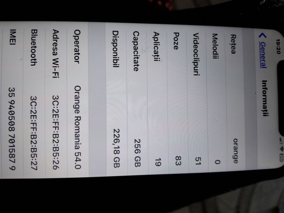 Iphone X de 256gb 93%, la schimb