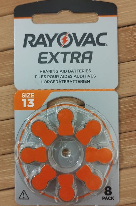 8 броя Батерии за слухов апарат 10, 13, 312, 675 Rayovac Extra