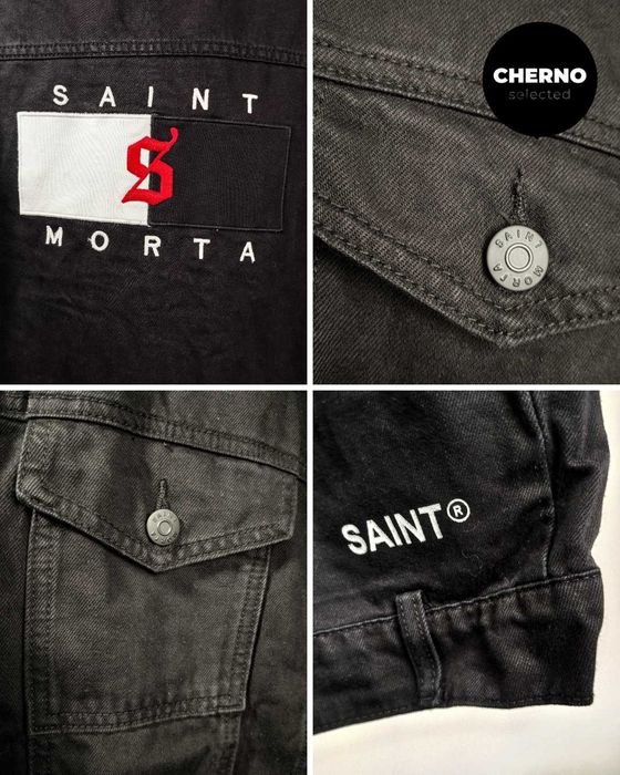 Мъжко черно дънково • деним яке SAINT MORTA Denim Jacket – размер L