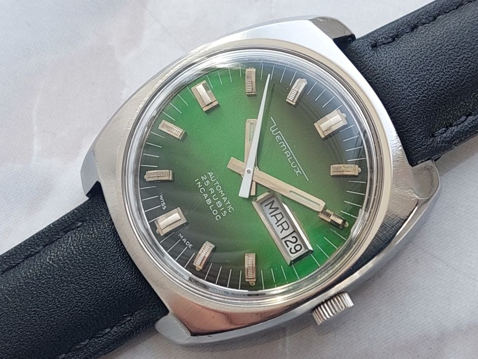 Ceas Wermalux Day-Date automatic, de colectie, vintage