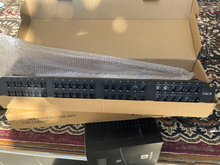 48port patch panel CAT6 RJ45 19” 1U