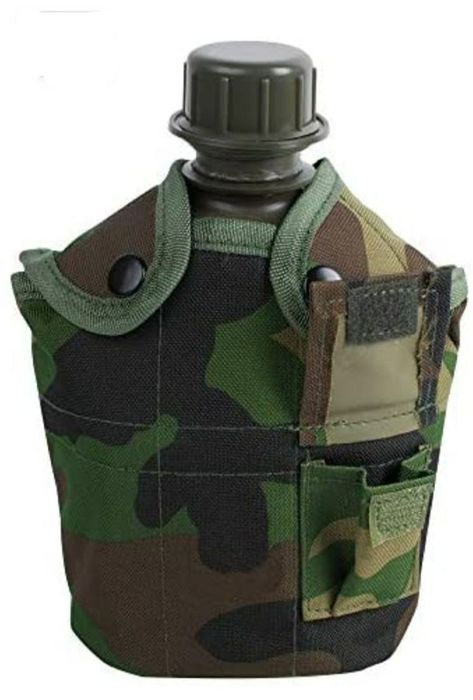 Манерка за вода  1л с канче за храна и тактически калъф с клипси