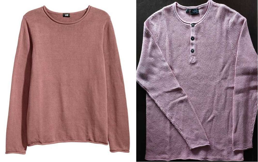 2 pulovere H&M/BP din bumbac, gros. medie, mar. S/M [46-48], NOI