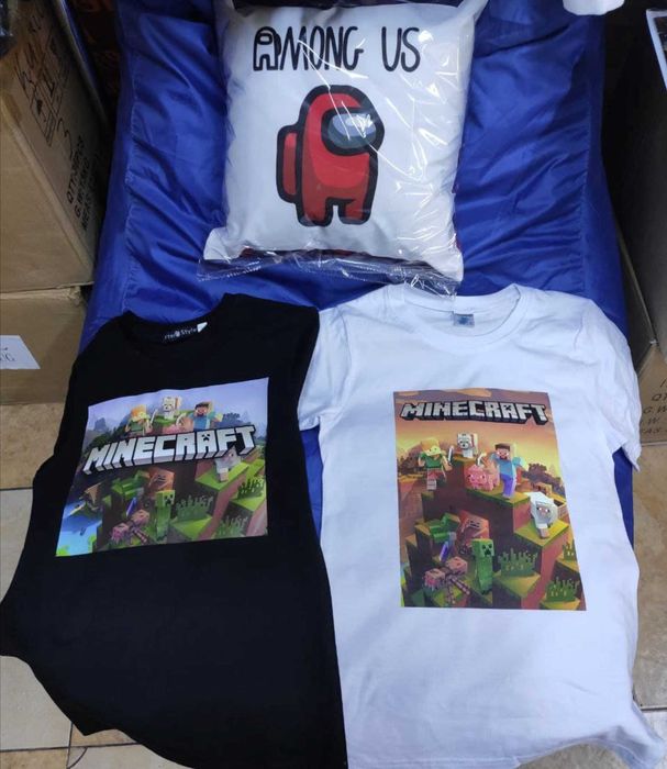 Детские футболочки А4, Among Us, Brawl Stars, Майнкрафт