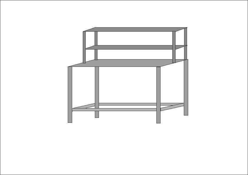 Стол пристенный с полкой. Нержавейка