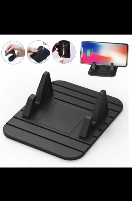 Suport Auto Universal pentru Telefon – Fixare pe Bord (Silicon Antialunecare)