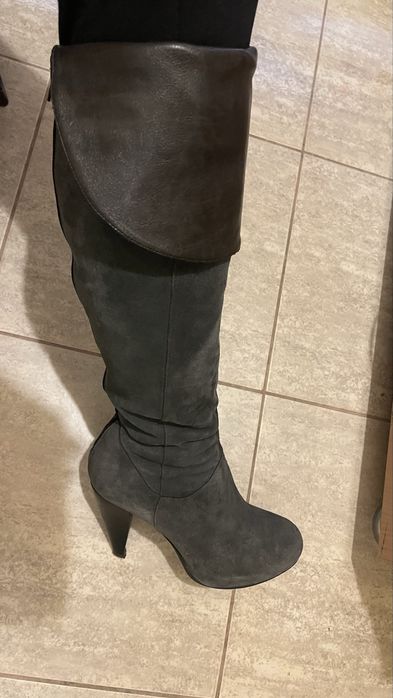 Vand cizme lungi cu toc din piele intoarsă 38,5-39